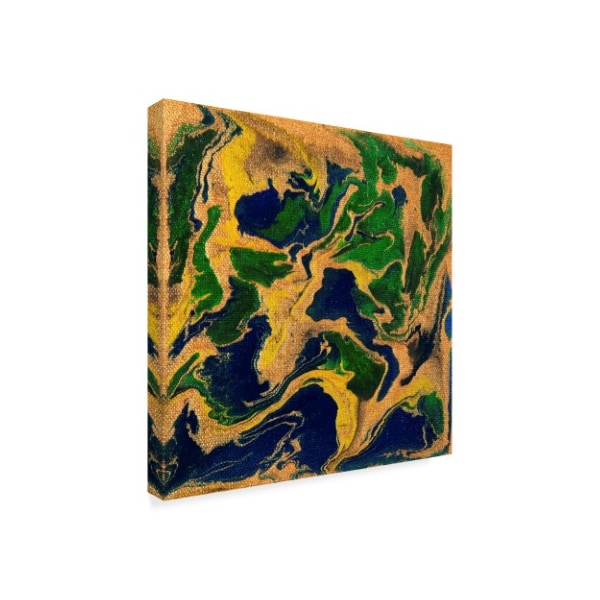 Hilary Winfield 'Liquid Industrial Yellow Green' Canvas Art,35x35